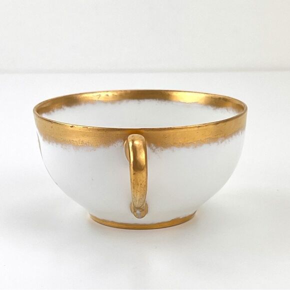 Antique Nippon Hand Painted Porcelain Gold R initial letter teacup - Picture 2 of 8